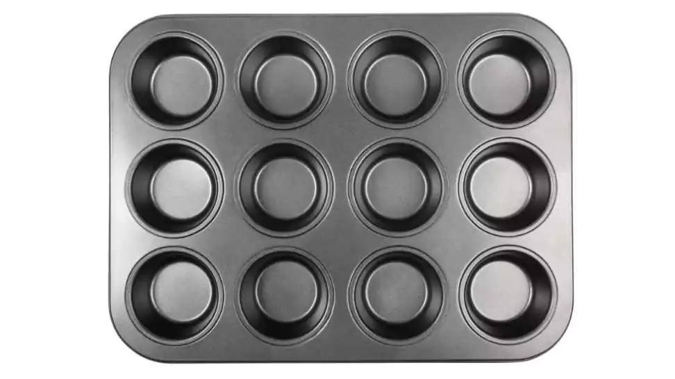 muffin tray isolated with clipping path