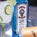 a bottle of bombay sapphire gin