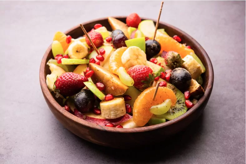fruit chaat in a bowl