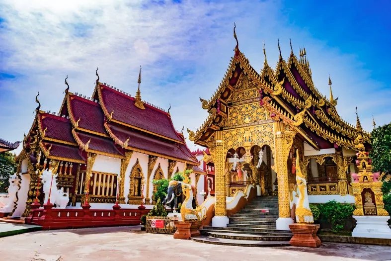 beautiful buddhist temple chiang mai thailand
