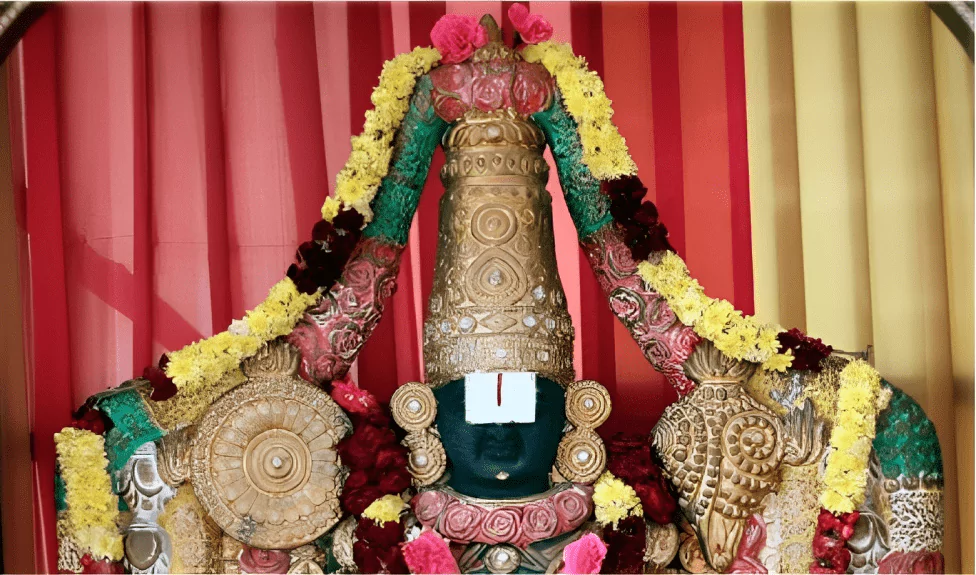 closeup of shri balaji at tirupati balaji temple