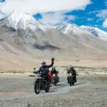 riders at near pangong lake in ladakh