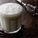 a glass of buttermilk made with yogurt