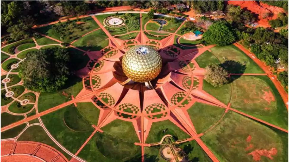 arial view of auroville