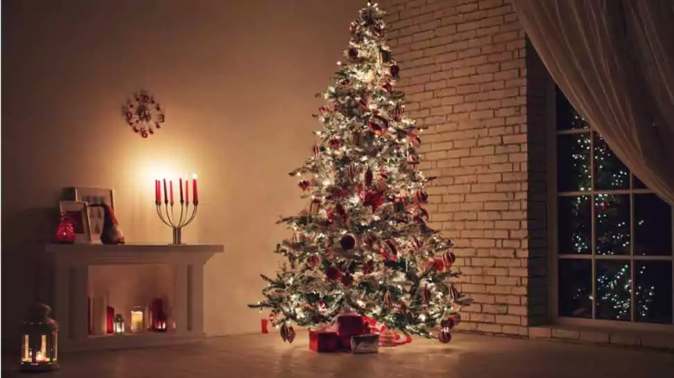 beautifully decorated house with a christmas tree