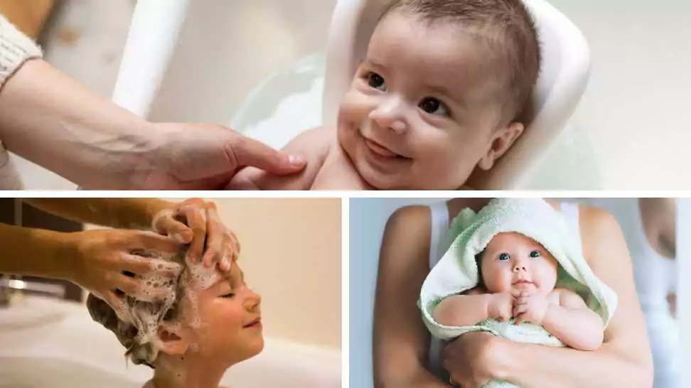 steps for bathing a baby in bathtub