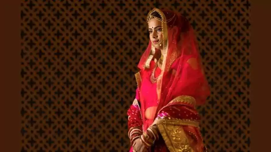 portrait of rajput woman in traditional outfit